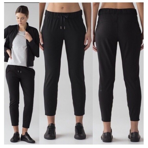 Lululemon On The Fly 7/8 black Pant size 2 - Picture 1 of 6